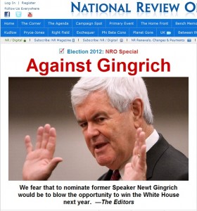 National Review is Anti Newt Gingrich