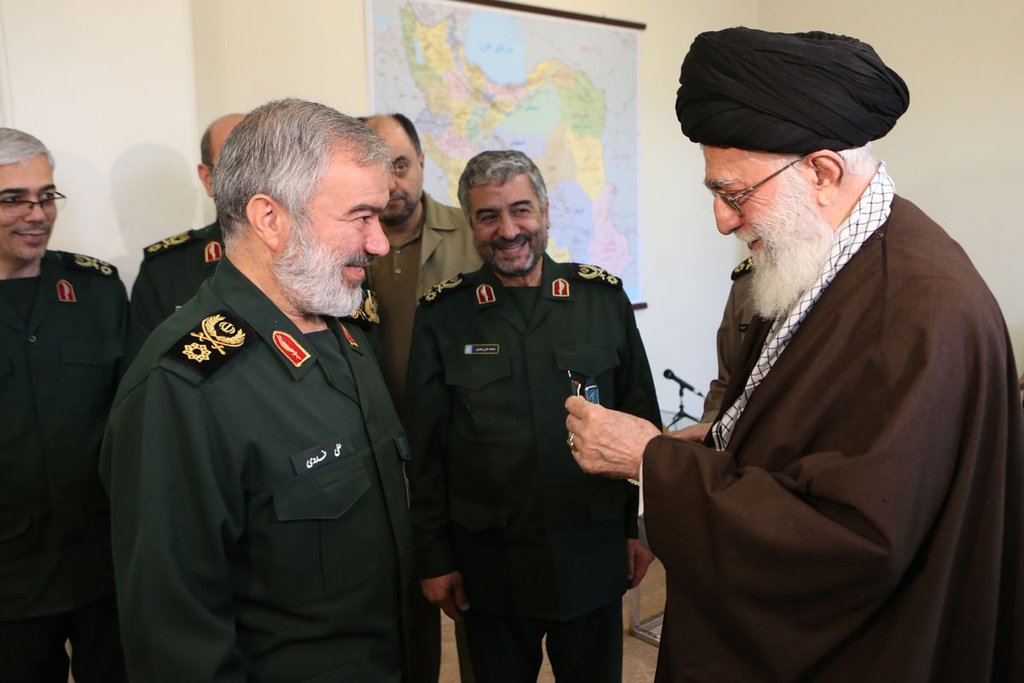 Iranian Supreme Leader awarding Order of Fat'h